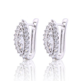 New Design Luxury Small Hoop Earring Hot Fashion Nuevos Anillos White Crystal CZ Statement Earing Jewelry for Women 