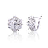 Newest Exquisite Flower Hoop Earing Fashion Jewelry AAA Zirconia Stones Earrings for Women Valentine's Day Gift 