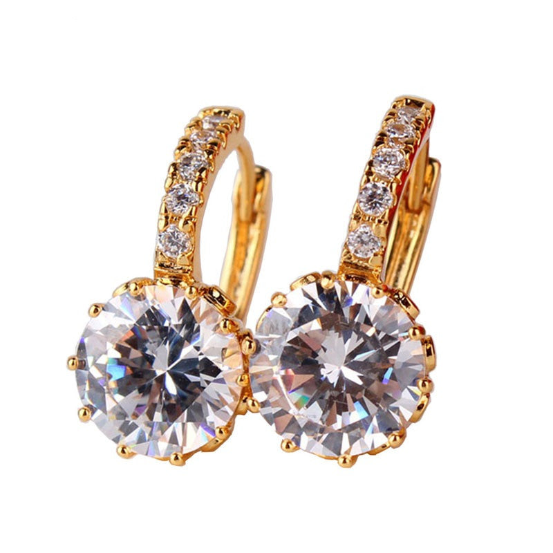 Earring Women Gold Plated Hoop Earrings Zirconia Attractive Jewelry for Women Brinco