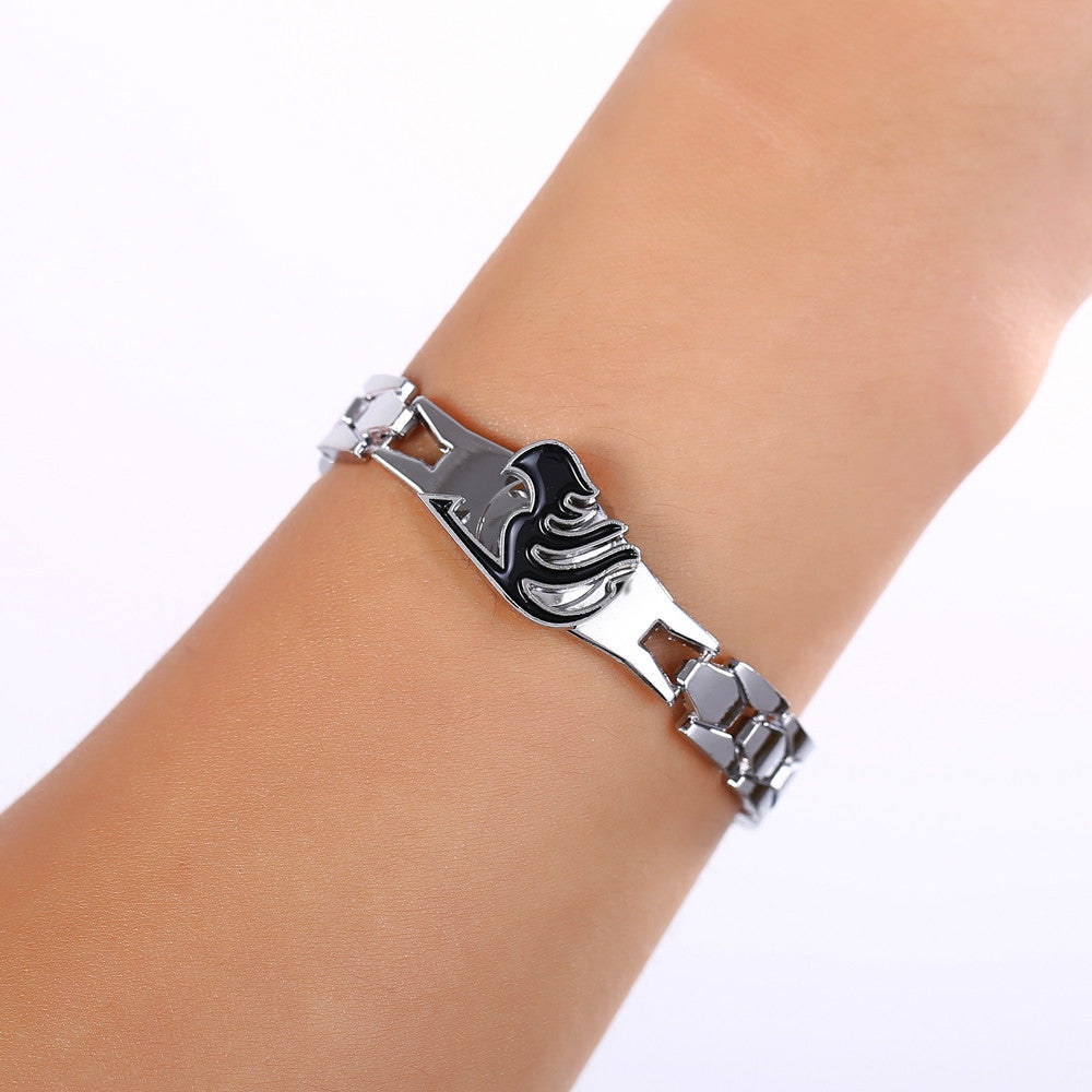 Hot Anime Silver Alloy Bracelets Fairy Tail Rotation Cosplay Accessories Metal Bangle