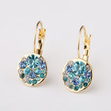 Red Blue Crystals Hoops Earings Brinco Fine Jewelry Gold Plated Brand Design Earrings for Women 