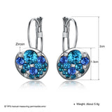 Red Blue Crystals Hoops Earings Brinco Fine Jewelry Gold Plated Brand Design Earrings for Women 