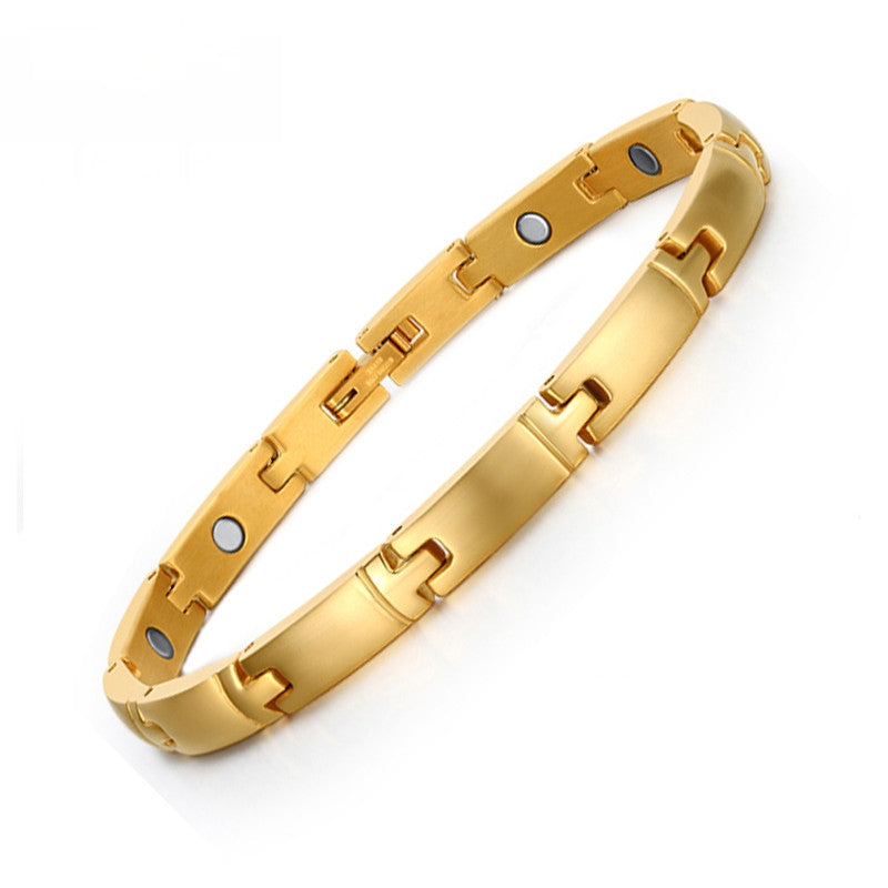 Magnet Bracelet Health Pulceras For Women 18K Gold Plated Stainless Steel Magnet Bracelet Men Jewelry