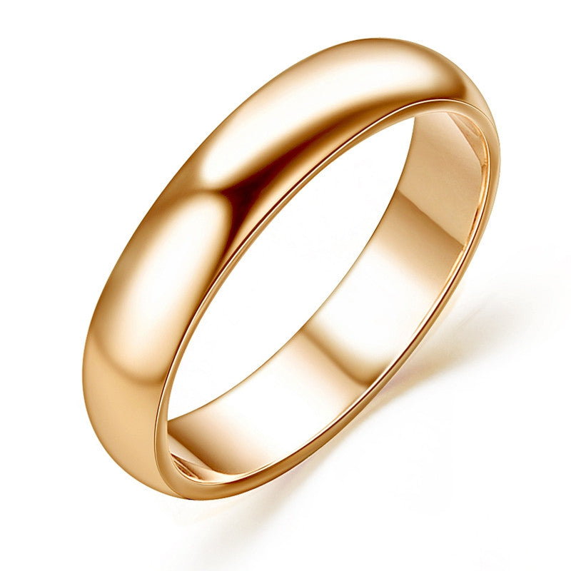 Man and Woman 18K Rose Gold Plated High Polish Wedding band Classic rings