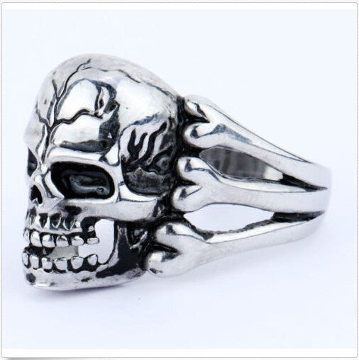 Man's Ring Gothic Men's Skull Flower Biker Zinc alloy Ring Man fashion rings