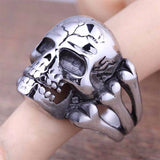 Man's Ring Gothic Men's Skull Flower Biker Zinc alloy Ring Man fashion rings