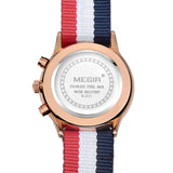 Megir Brand Army Green Men Style Quartz Wristwatch Chronograph Waterpoof Nylon Band Men's Casual Sport Watch Wristwatches