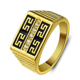 Men Jewelry 18K Gold Plated Ring Fashion Jewelry Rhinestone Allah Rings For Men
