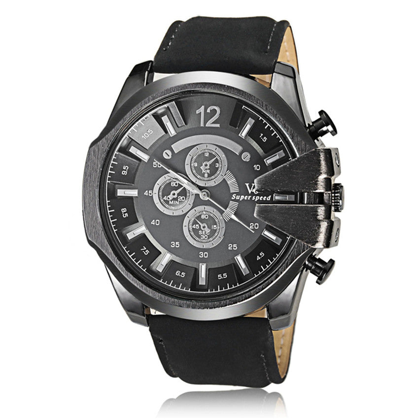 Men Quartz Watch Fashion V6 Watches Men Luxury Brand Analog Sports Military Watch Leather Men's Wristwatches Relogio Masculino