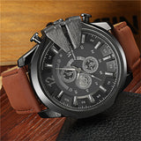 Men Quartz Watch Fashion V6 Watches Men Luxury Brand Analog Sports Military Watch Leather Men's Wristwatches Relogio Masculino