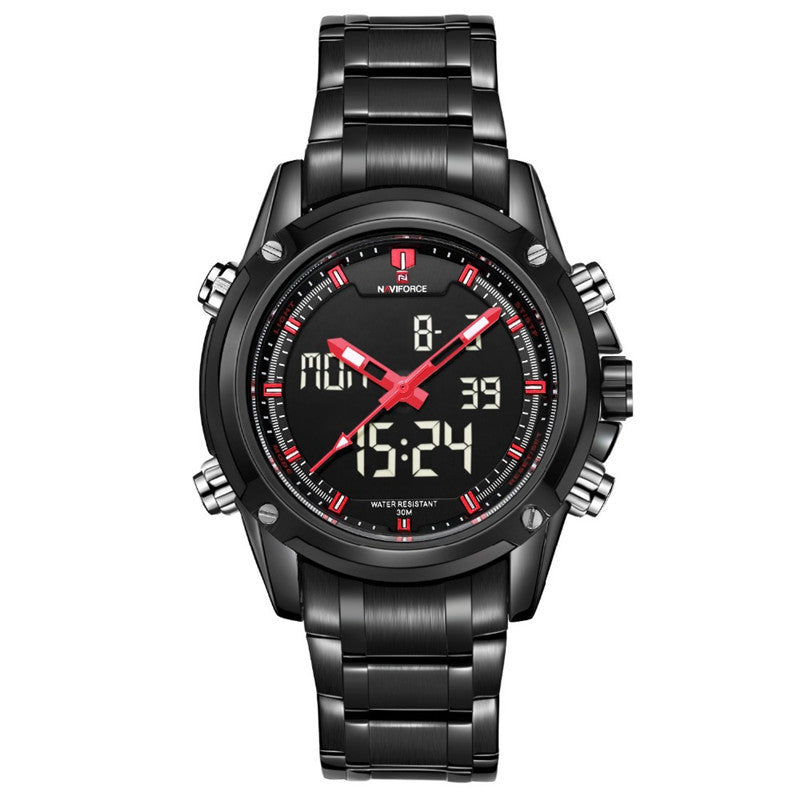 Men Watches NAVIFORCE Luxury Brand Full Steel Quartz Clock Digital LED Watch Army Military Sport Watch