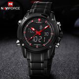 Men Watches NAVIFORCE Luxury Brand Full Steel Quartz Clock Digital LED Watch Army Military Sport Watch