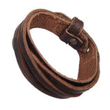 Men Women Unisex Multi thong braided thin Genuine Leather Bracelet wristband Jewelry