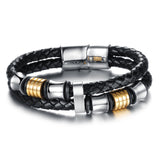 Men jewelry multilayer leather bracelet men bracelet with magnetic buckle claps gold bracelets bangles