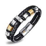 Men jewelry multilayer leather bracelet men bracelet with magnetic buckle claps gold bracelets bangles