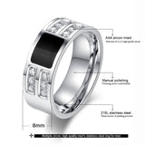 Men's Ring Jewelry Stainless Steel Beauty Crystal Mens Ring With CZ Stone Male Cool Party Jewelry