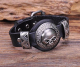 Men Bracelet Jewelry Cool Skull Wristband Bracelet for Women Punk Rock Genuine Leather Bracelets