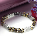  Men Jewelry Champaign Gold Plated stainless steel bracelet Men's link chain bracelet Unique Style 
