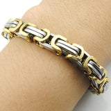 Men's Bracelets Gold Chain Link Bracelet Stainless Steel 8mm Width