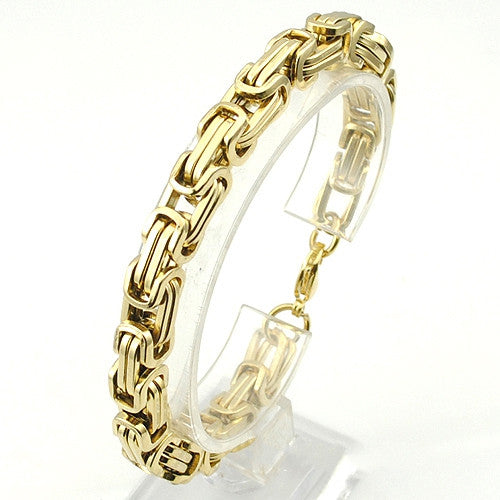 Men's Bracelets Gold Chain Link Bracelet Stainless Steel 8mm Width