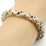 Men's Bracelets Gold Chain Link Bracelet Stainless Steel 8mm Width
