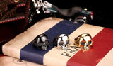 Men's Fashion Punk Black/Silver/Gold Alien Skull Rings Man 316L Stanless Steel Fashion Jewelry