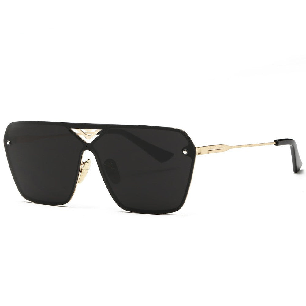 Men's Sunglasses Conjoined Spectacle Lens Rimless Alloy Frame Summer Style Sun Glasses Oculos De Sol UV400