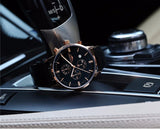 Men's Watches New Fashion Luxury Top Brand GUANQIN Chronograph Male Dress Leather Belt Sports Clock Quartz Wrist Watches