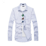 Mens Dress Shirts 2015 Brand New Men Cotton Business Slim Fit Polka Dot Long Sleeve French Cuff Social Shirt