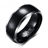 Mens Titanium Rings Black Men Engagement Wedding Rings Vnox Jewelry USA Size 100% Titanium Carbide