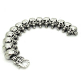 Mens Boys Lots silver Skull Links Chain Bracelet Stainless Steel PUNK Bangle Men's cool vintage Jewellery