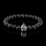 Men's bracelet elastic rope volcanic rock bracelet pulsera silver helmet bracelets pulseras femmininas bijoux