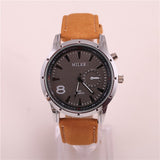 Miler Brand Mens Watches Top Brand Luxury Quartz Male Clock Casual Leather Band Watch Military Wristwatch Relogio Male