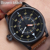 Military Quartz Watch Men Fashion Wrist Watches Casual Leather Wristwatch Quartz-watch