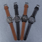 Military Quartz Watch Men Fashion Wrist Watches Casual Leather Wristwatch Quartz-watch