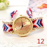Mori Girl style women wristwatch 2015 New Brand gold dress watch Handmade Braided Friendship Bracelet Watch ladies Quarzt Watch