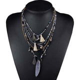 Multi-Color Feather Necklaces & Pendants Beads Chain Statement Necklace Women Collares Ethnic Jewelry for Personalised Gifts