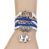 Multi-Strands Infinity Silver Color Clover Charm Leather Braid Bracelet Bangle Jewelry For Women and Men
