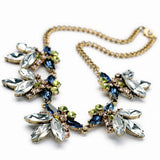 Multicolor Crystal Flower Statement Necklace Women Rhinestone Necklaces & Pendants Jewelry Colar For Gift Party
