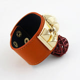 Multicolor PU Leather Rock Bracelet Steampunk Famous Brand Jewelry Wrap Bracelets & Bangles for Men and Women
