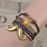 Multilayer Braided Bracelets Vintage Owl Harry Potter wings infinity bracelet, Multicolor woven leather bracelet & Bangle