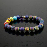 Muti-color Mens Bracelets Black Lava 7 Chakra Healing Balance Beads Bracelet For Women Reiki Prayer Yoga Bracelet Stones
