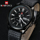 NAVIFORCE Genuine Leather Mens Watch Top Brand Luxury Men Quartz Watches Men Sports Watch Fashion Watches