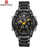 NAVIFORCE Luxury Brand Full Steel Quartz Clock Digital LED Watch Army Military Sport Watch Men Watches 