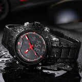 NAVIFORCE Luxury Brand Full Steel Quartz Clock Digital LED Watch Army Military Sport Watch Men Watches 