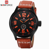 NAVIFORCE Luxury Brand Genuine Leather Strap Analog Date Men's Quartz Watch Casual Watches Men Wristwatch relogio masculino
