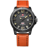 NAVIFORCE Luxury Brand Leather Strap Analog Men's Quartz Hour Date Clock Fashion Casual Sports Watches Men Military Wrist Watch