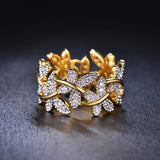 Elegant Flower Rings Composed Of 10 Butterflies Paved Tiny CZ Stone Fashion Rings For Women Perfect Accessories Jewelry