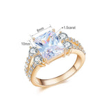 Halo Zirconia Rings For Women Gold Plated and White Gold Plated Bridal Engagement Ring