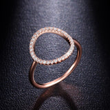 Sparkling Hoop Ring Pave Cubic Zirconia Diamond Rose Gold And White Gold Plated Fashion Circle Rings Jewelry